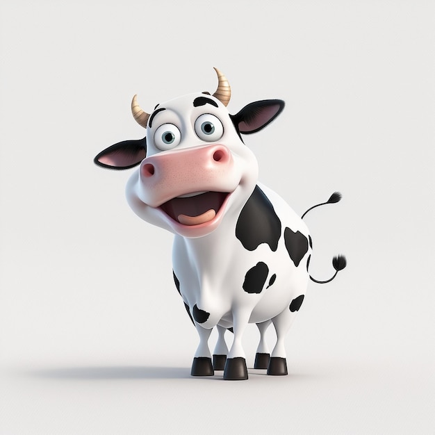 -1 Happy Cow Cartoon Drawing Illustration Digital Cows