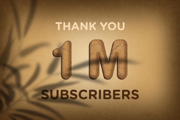 1 Million subscribers celebration greeting banner with mud design