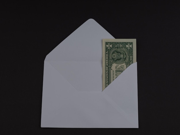 1 US dollar in an envelope