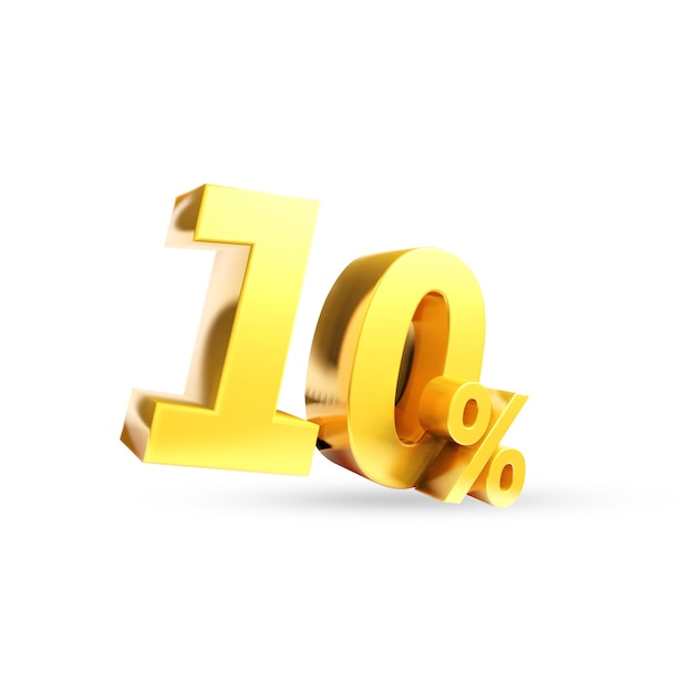 10 Golden symbol 3D render