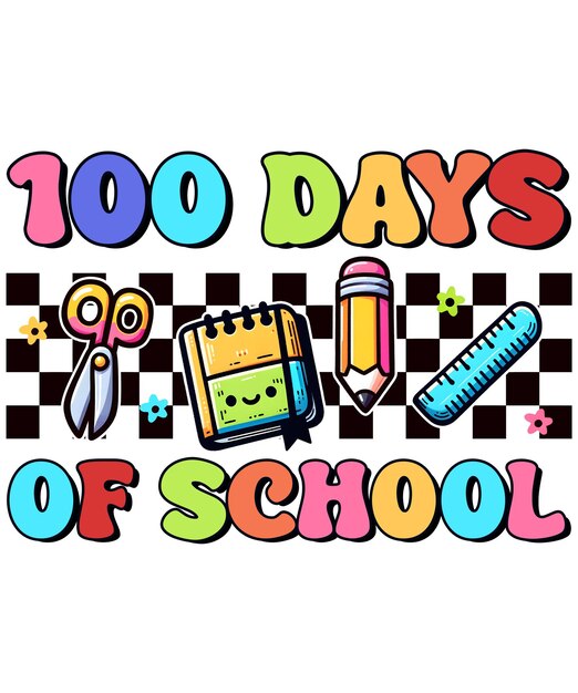 Photo 100 days of school sublimation design