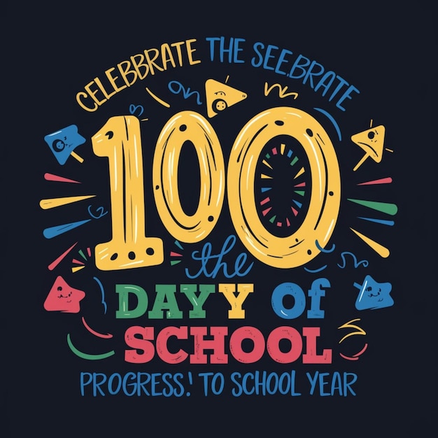 Photo the 100 days of school tshirt design