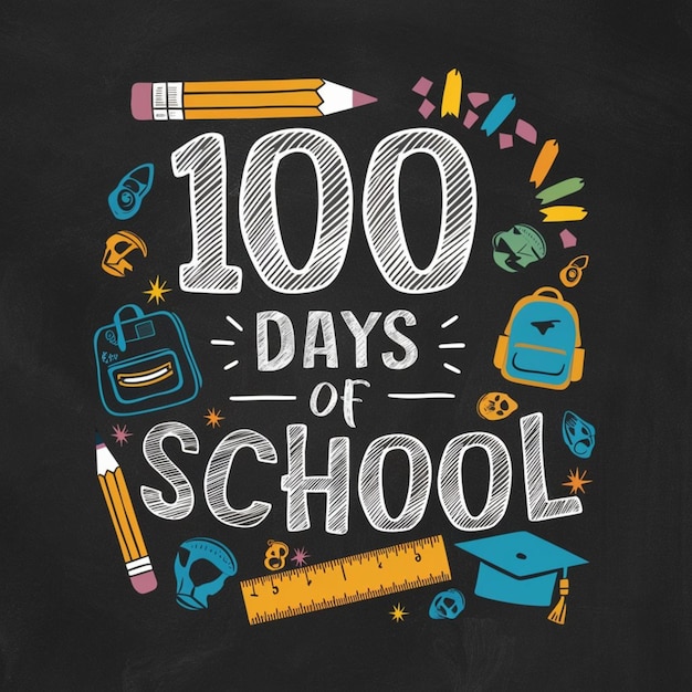 100 Days of School tshirt Design