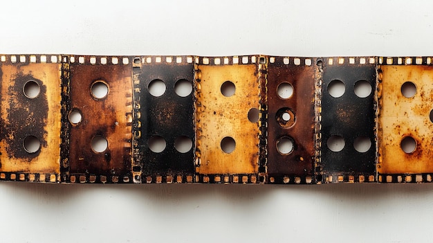 Photo 100 a film strip frame featuring rectangular cutouts the vintage design evoking the feel of old film reels creating a cinematic and nostalgic border against the white background