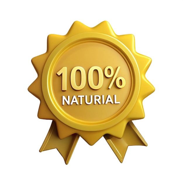 Photo 100 natural product badges collection