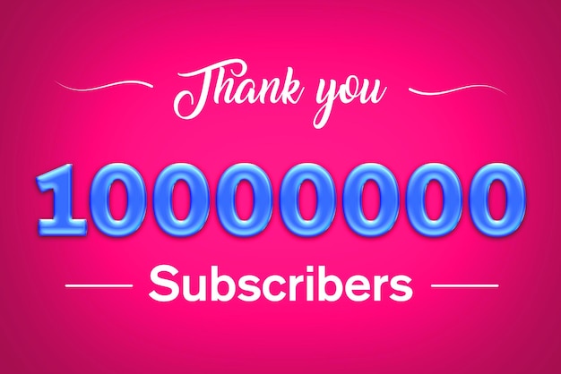 10000000 subscribers celebration greeting banner with blue glosse design