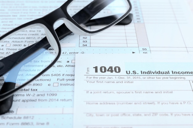 1040 Income Tax Form close up