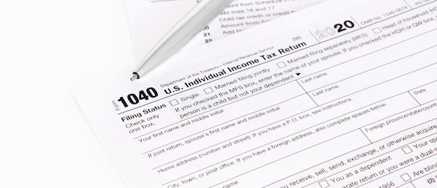 1040 Tax Form being filled out.