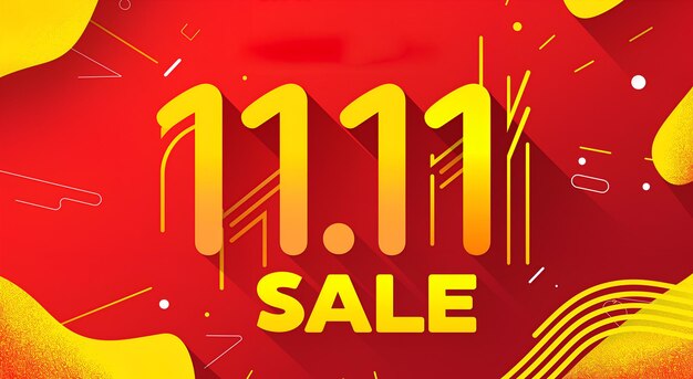 Photo 1111 flash sale vector illustration on red background bachelors day sale banner for november 11 chinese shopping day sale day concept