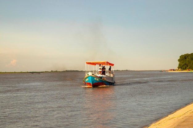 12 July 2022 Traditional Travel Boat in Padma river Bangladesh