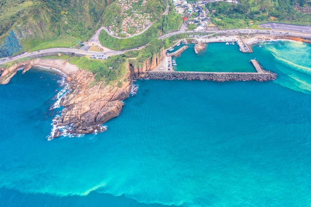 13Layer Remains Remains of Copper Refinery Aerial View in Yinyang Sea of Shuinandong Ruifang District New Taipei Taiwan