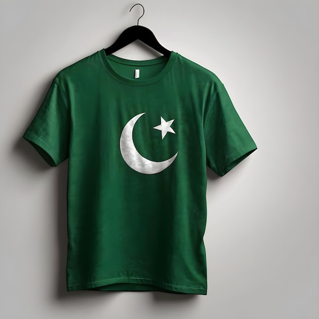 14 august Pakistan independence day written on t shirt design hanging