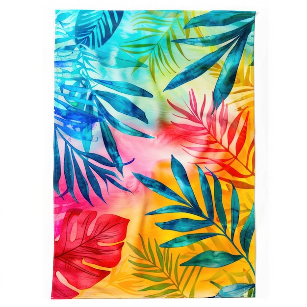 14 Beach towel summer accessory digital painting soft and colorful isolated on white background