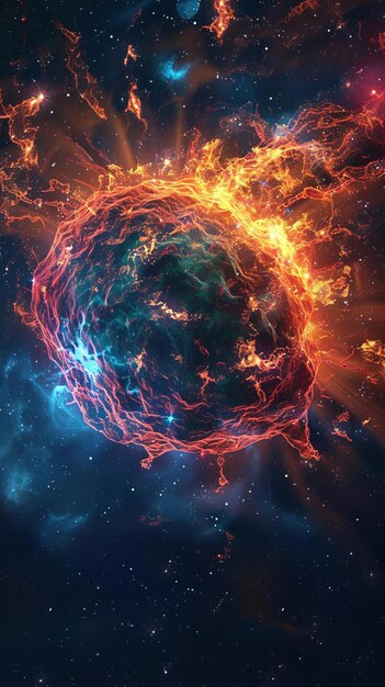 Photo 146 celestial 3d cartoon cosmic phenomenon of a dying stars spectacular supernova