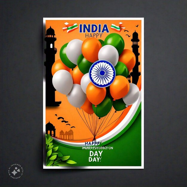 Photo 15 august happy independnce day india with balloons