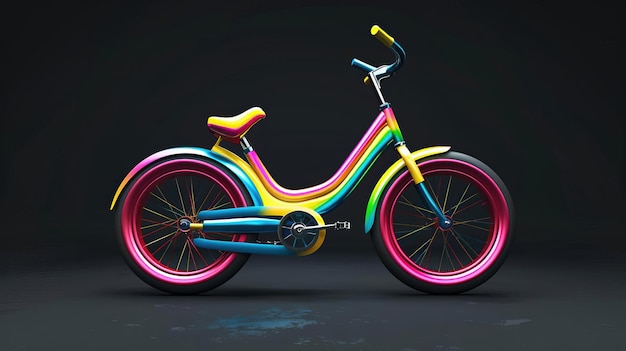 Photo 150 3d model of a colorful stationary bike icon glossy and vibrant illustration