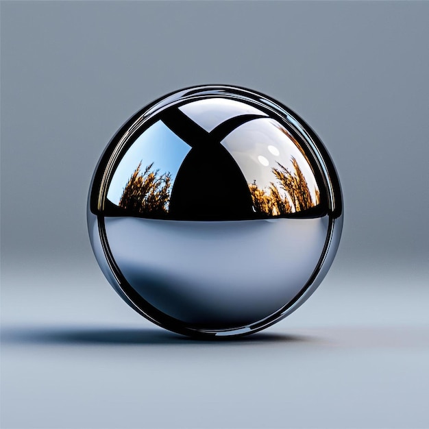 Photo 151 a single transparent sphere hovering above a reflective surface created using cinema 4d ultra high definition white background no shadows no text on picture no logo no signature