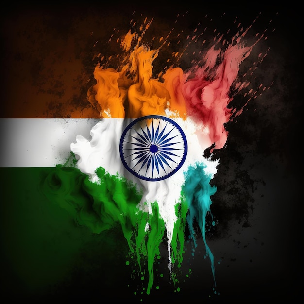 15th August design with Indian flag and Indian monument for Happy Independence Day of India