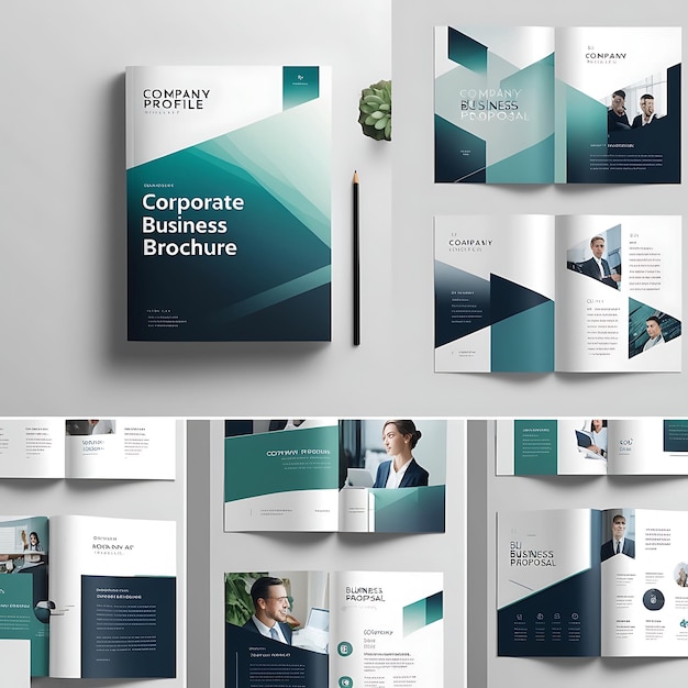 Photo 16 page corporate business brochure template company profile modern layout business proposal a websi