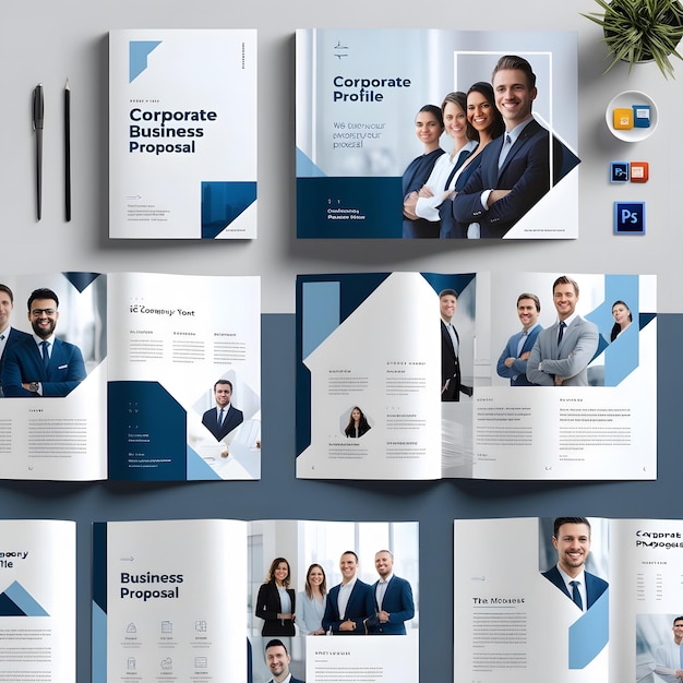 1610 and 8 page corporate business brochure template Company Profile modern layout Business Proposa