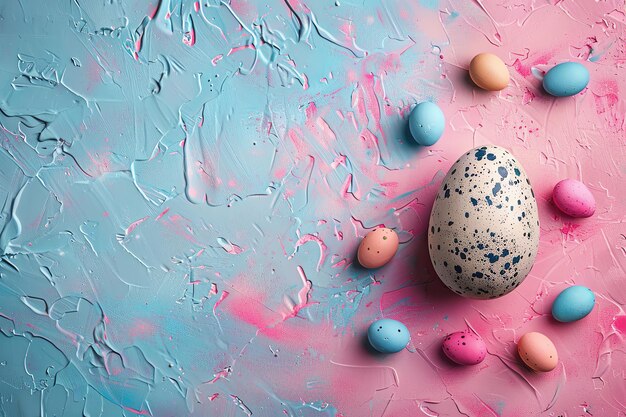 17 A pastelcolored background featuring a retrostyled Easter egg on the right side