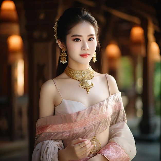 A 18yearold Thai girl with a very beauty like a goddess