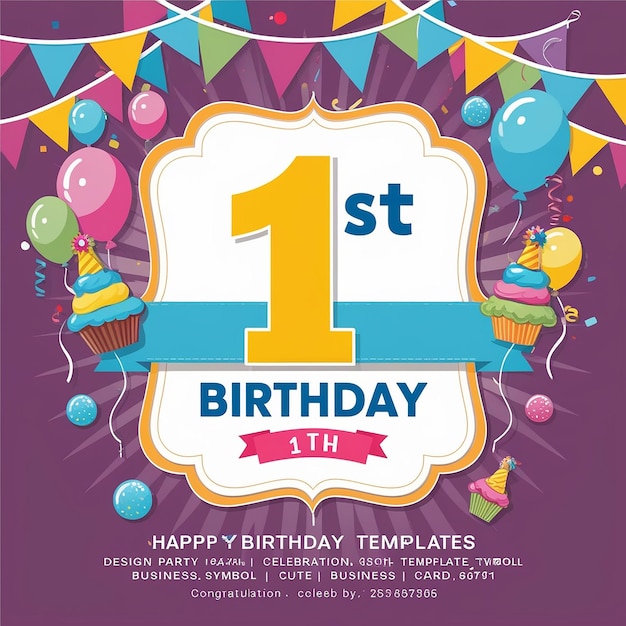 1st birthday template design