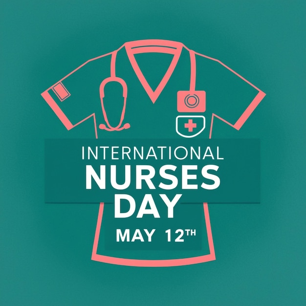 2 May International Nurses Day Background Template Nurse Dress Medical Instruments Medicine