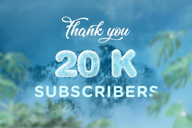 20 K subscribers celebration greeting banner with frozen design