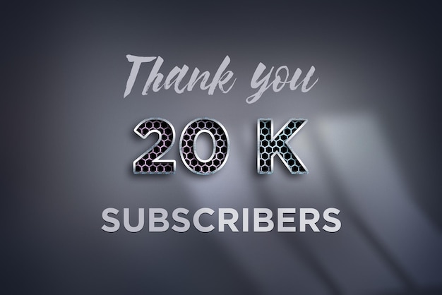 20 K subscribers celebration greeting banner with net design