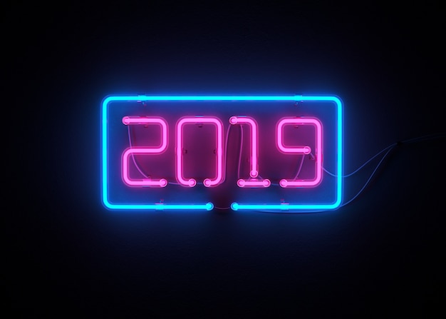 2019 Happy New Year 3d render