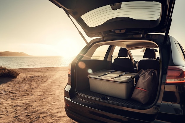 A 2020 jeep grand sport utility vehicle with the trunk open and the trunk open.