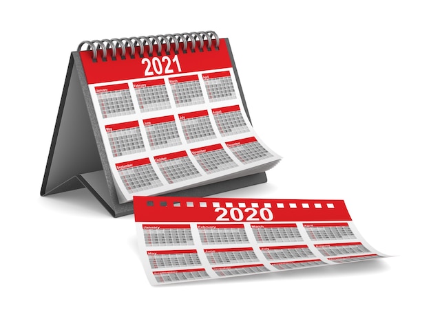 2021 year calendar on white.