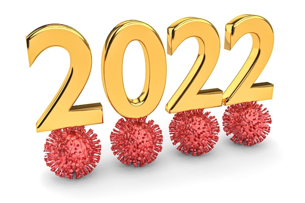 2022 is the year of the coronavirus Digit 2022 with viruses