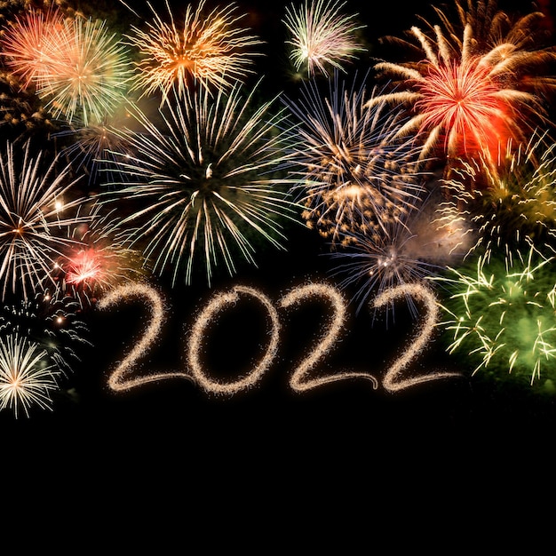 2022 New Year fireworks background