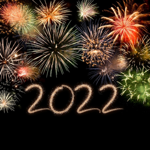 2022 New Year fireworks background