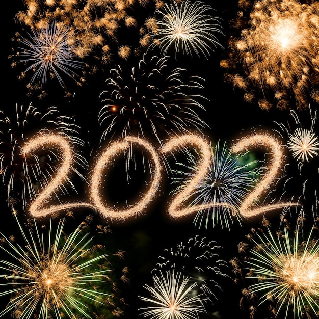 2022 New Year fireworks background