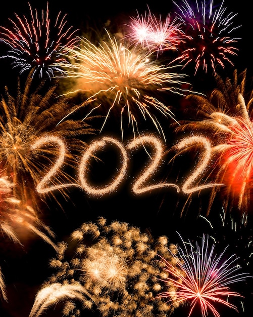 2022 New Year fireworks background