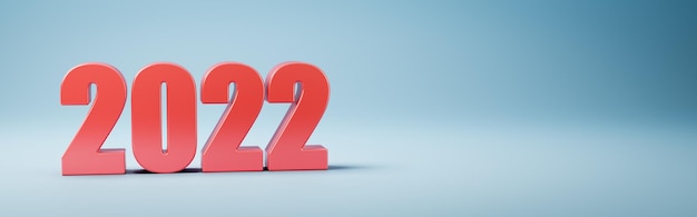 2022 Year Number Text on Blue Background