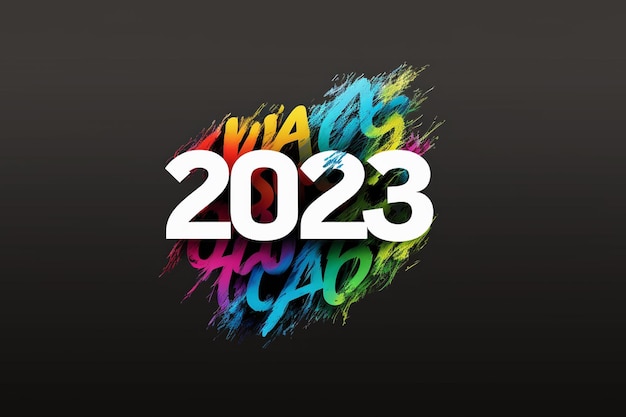 2023 Happy New Year Colorful Generative AI Design, 2023 Rainbow Color Design