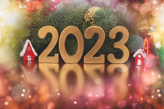 2023 new year background Seasonal packaging and New Year's attributes