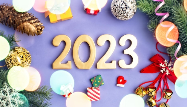 2023 new year background Seasonal packaging and New Year's attributes