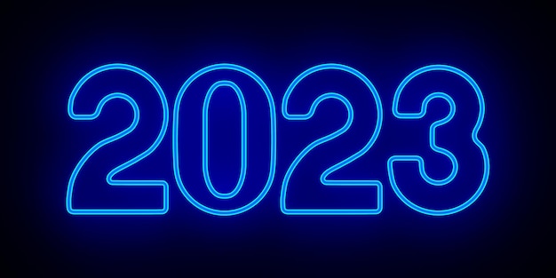 2023 new year on dark background 3D illustration