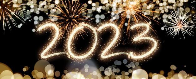 2023 New Year fireworks background