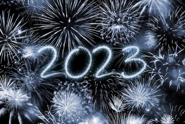 2023 New Year fireworks background