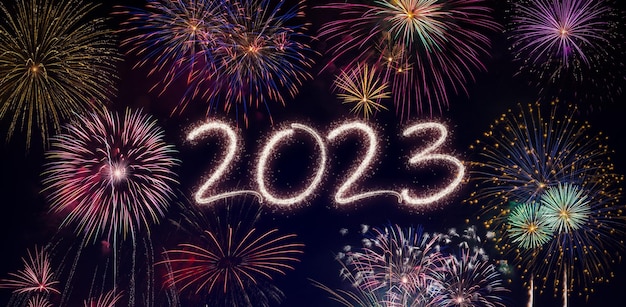 2023 New Year fireworks background