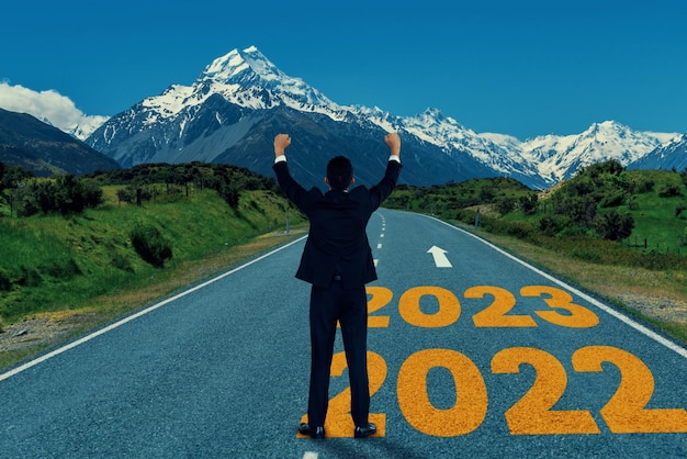 The 2023 New Year journey and future vision concept