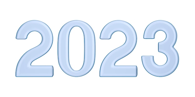 2023 new year on white background Isolated 3D illustration