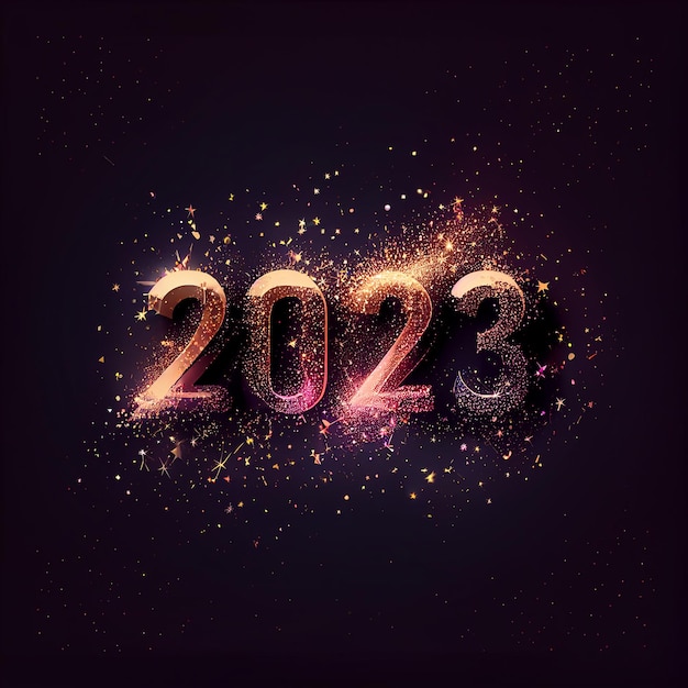 2023 sparkles banner on dark background Illustration Generative AI