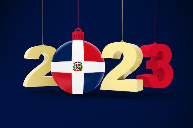 2023 Year With Dominican Republic Flag